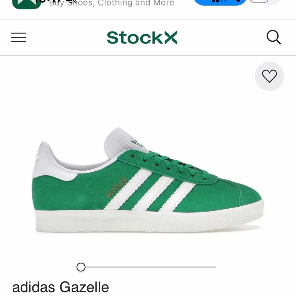 Adidas Gazelle Green and White Shoes